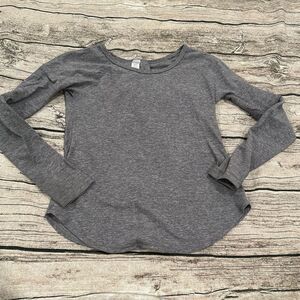 Ivivva by Lululemon Grey Long Sleeved Athletic Tee with Gathered Back Size 8